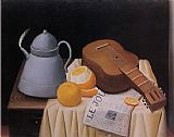 Fernando Botero Canvas Paintings - Still Life with Le Journal